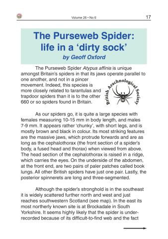 The Purseweb Spider: life in a ‘dirty sock’